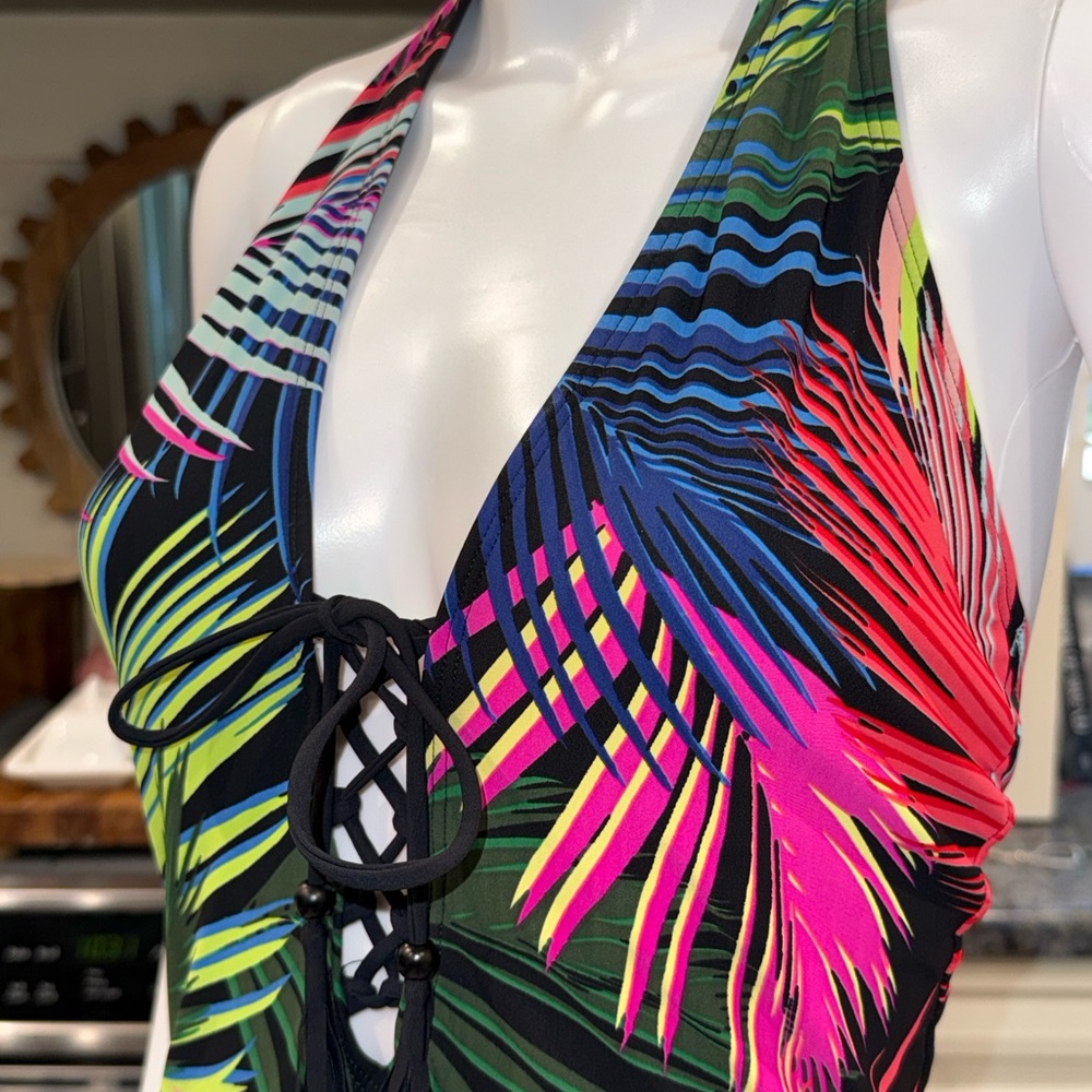 Skinny Dippers Miraclesuit Bright Lights Sirene Halter One Piece Swimsuit S - Picture 6 of 9
